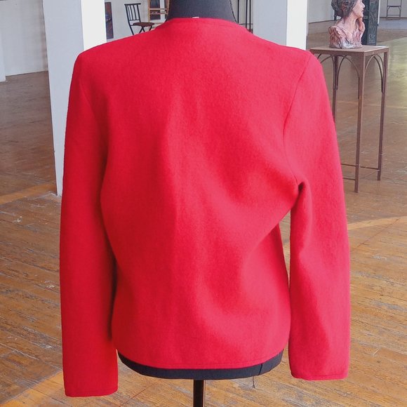 Geiger pure wool made in Austria red button down cardigan - Picture 8 of 8